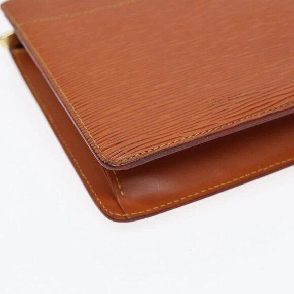 LOUIS VUITTON Epi Pochette Homme Clutch Bag Brown Zipangu Gold - Picture 8 of 16